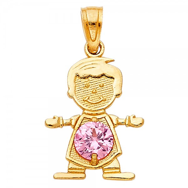 Baby Boy Birthstone Pendants 14K Yellow Gold – Rosales-Jewelers-