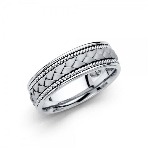 14KW 6mm Wide Braided Wedding Band