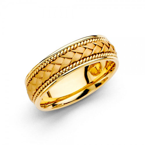 14KY 6mm Braided Wedding Band