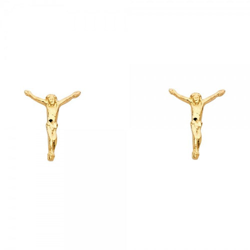 14K Yellow Jesus Post Earrings