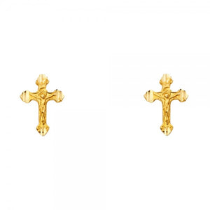 14K Yellow Celtic Cross Post Earrings