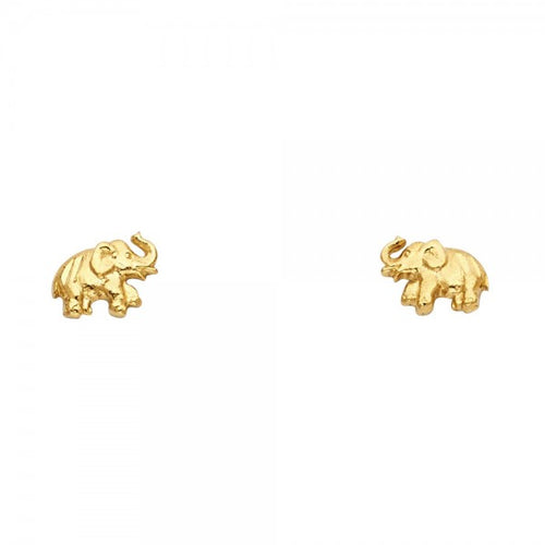 14K Yellow Elephant Post Earrings