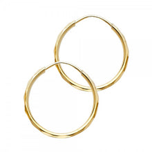 Load image into Gallery viewer, Textured Round Hoop Earrings 14K Yellow Gold