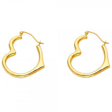 Load image into Gallery viewer, 14K Yellow or White 4mm Wide Heart Earrings