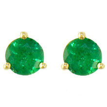 Load image into Gallery viewer, Emerald Green Yellow Martini Earring Studs