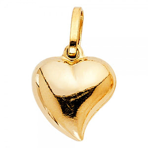 14K Yellow Pointed Heart Pendant