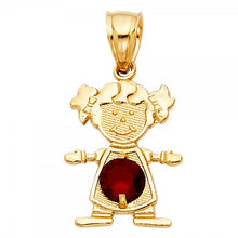 Load image into Gallery viewer, Baby Girl Birthstone Pendants 14K Yellow Gold
