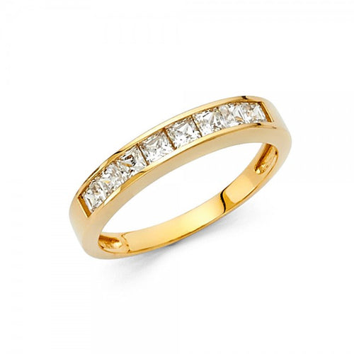 14KY 3.5MM CZ Light 8 Stone Channel Princess