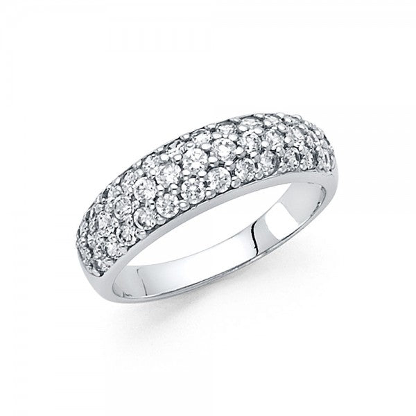 14KW CZ 5.5MM Wide Center Pave RIng