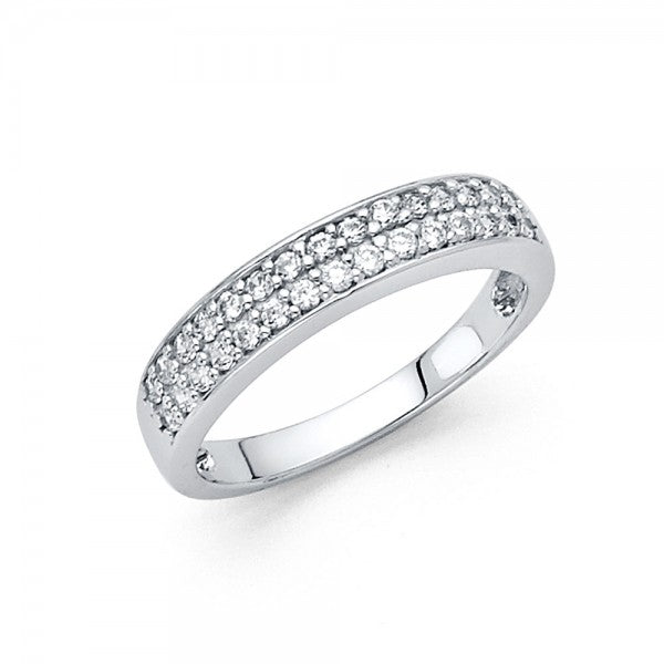 14KW 3.5MM Wide Light Pave Center Ring