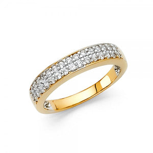 14KY 3.5MM Light White Center Pave with Yellow Shank