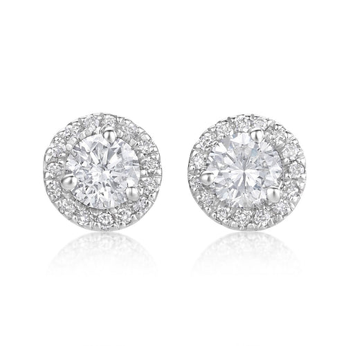 Diamond Halo Margarita Moissanite Earring