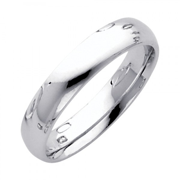 14k White 4mm Comfort Fit Wedding Band