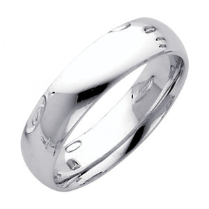 14k White 5mm Comfort Fit Wedding Band